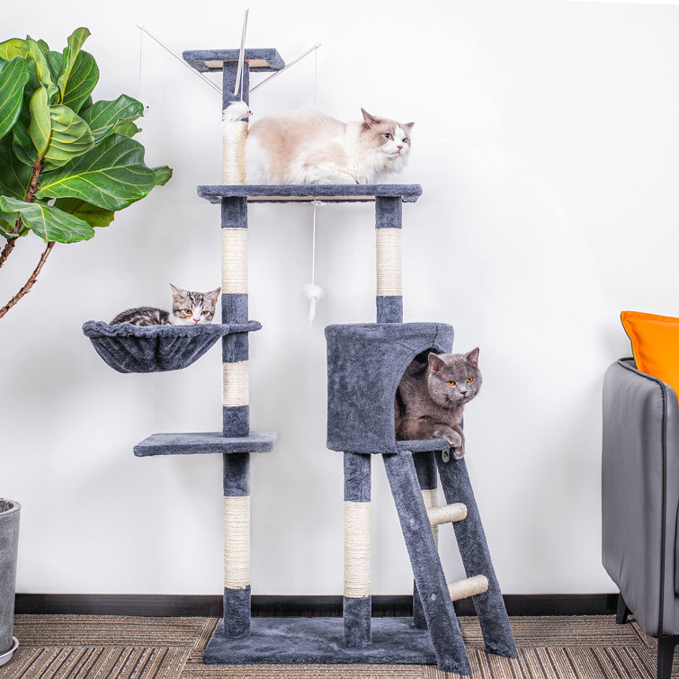 Archie & Oscar Cat Tree, Cat Scratch Posts 145Cm MultiLevel Stable Cat